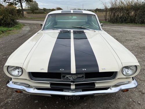 1966 V8 Mustang 3-Speed Manual White/Black Stripes SOLD