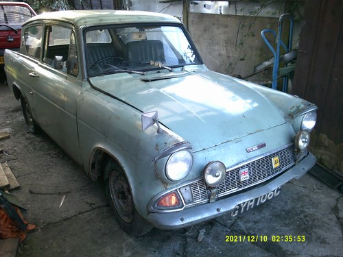 1965 Ford Anglia 105e complete project car. For Sale