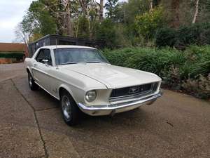 1968 Ford Mustang V8 (J Code-302) Wimbledon White Automatic For Sale (picture 1 of 24)