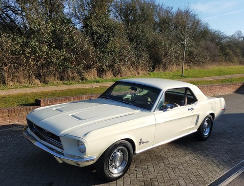 1968 Ford Mustang V8 (J Code-302) Wimbledon White Automatic SOLD