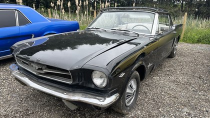 1964 1/2 Ford Mustang V8 Black Convertible PROJECT