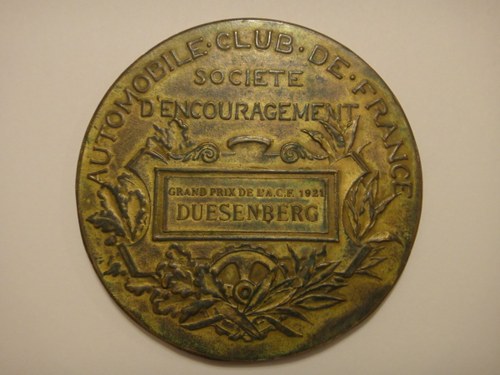 1921 French Grand Prix 1st place gold medal For Sale