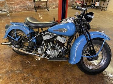 1942 Harley Davidson WLA 45 CID V-TWIN  Restored Blue $36.9k For Sale