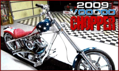 2009 VooDoo Custom Chopper Motor~Cycle Red(~)White + Blue In vendita