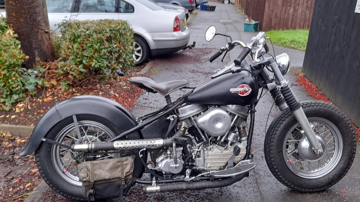 1958 Harley Davidson panhead in Northampton, United Kingdom For