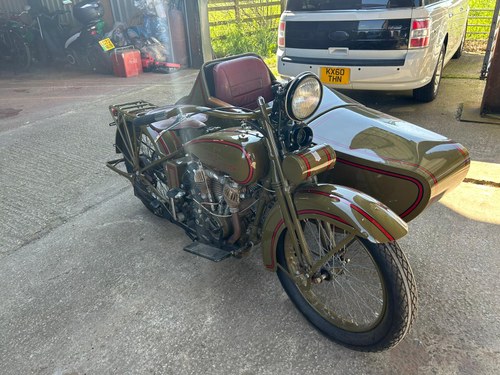 1927 Harley Davidson 989 cc V Twin Model J With Side Car VERKAUFT