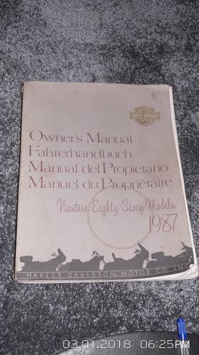 Harley Davidson owners manual  For Sale