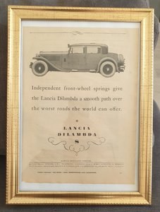 1953 Original 1930 Lancia Dilambda Framed Advert  In vendita