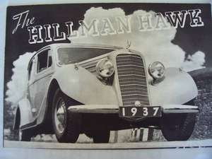 1937 HILLMAN HAWK SALES BROCHURE For Sale (picture 1 of 6)