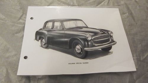 Picture of HILLMAN MINX AND HUSKY original brochures and advertisments