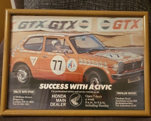 1976 Original Honda Civic Advert SOLD