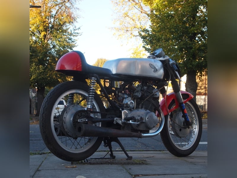 Classic road legal Honda CB77 305cc Cafe Racer. SOLD