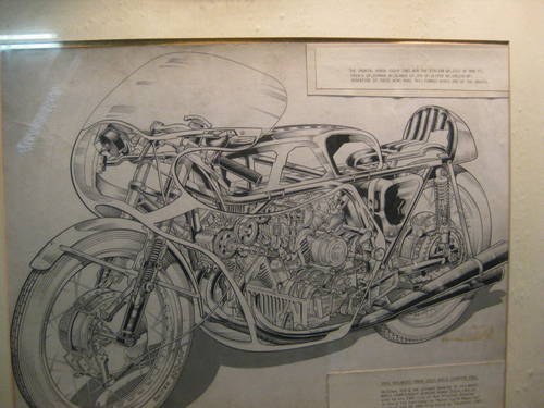 1961 TWO PEN AND INK CUTAWAY DRAWINGS OF MIKE HAILWOOD’ For Sale