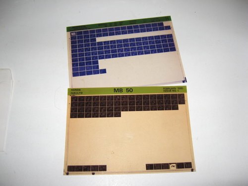 Parts microfiche for Honda MB50 & Honda MB50S For Sale