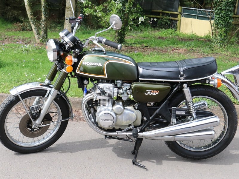 Honda CB350 F0 4 Four in factory Bacchus Olive.
