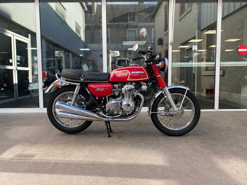 1973 Honda CB 350 Rojo Manual, Velocidad en Blois, Francia En