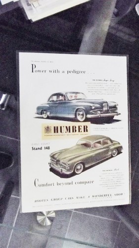 0000 HUMBER SUPERSNIPE AND HAWK PICTURE For Sale