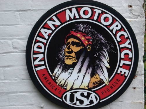 Indian repro garage wall sign For Sale