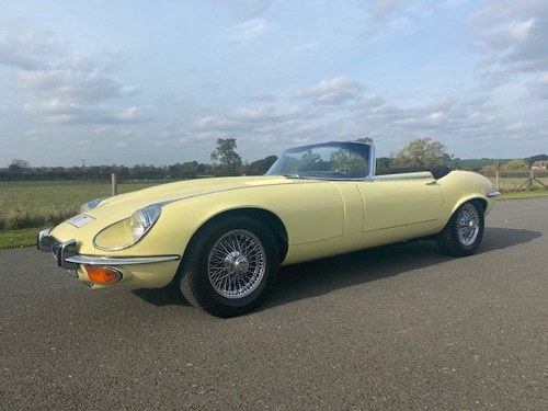 1973 Jaguar E-type V12 Roadster in Primrose Yellow Automatic For Sale