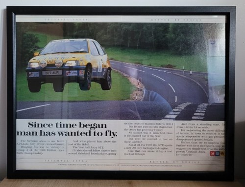 1961 Original 1987 Vauxhall Astra GTE Framed Advert In vendita