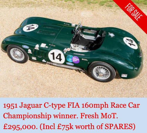 1951 Jaguar C-type TOOL ROOM FIA race car In vendita