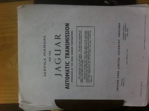1960 Copy of Borg Warner Factory Manual DG150,DG250 In vendita