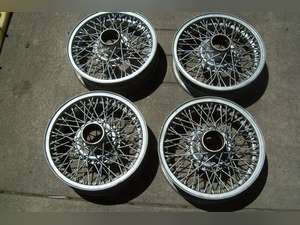 1950 BORRANI STYLE EARLY ALLOY WIRE WHEELS 15 inch wire  wheels For Sale (picture 1 of 12)