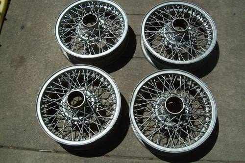 1950 BORRANI STYLE EARLY ALLOY WIRE WHEELS 15 inch wire  wheels For Sale