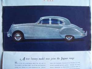 1958 Jaguar Mark VIII Sales Brochure For Sale (picture 1 of 6)