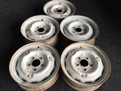 Jaguar MK1 Original steel wheels set of 5 For Sale
