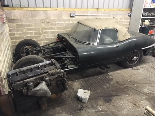 1961 Convertible Jaguar E-type restoration project SOLD