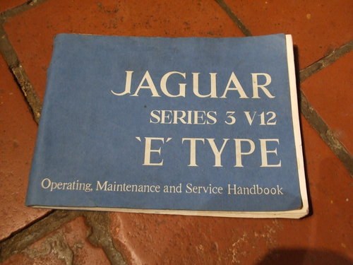 1972 original handbook for E Type SER3 V12 In vendita