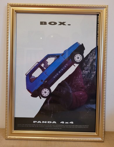 1963 Original 1990 Fiat Panda 4X4 Framed Advert For Sale