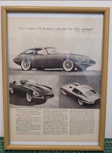 1951 Original 1963 Jaguar E-Type Framed Advert For Sale