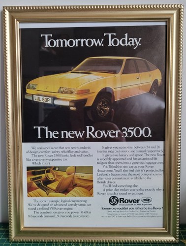 1962 Original 1976 Rover SD1 Framed Advert For Sale
