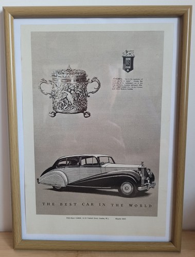 1949 Original 1950 Rolls-Royce Silver Wraith Framed Advert In vendita