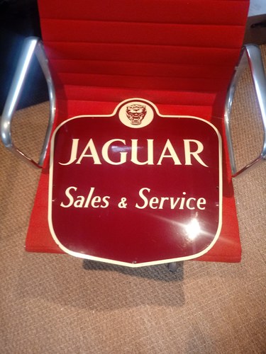 Jaguar Sales & Service enamel sign For Sale