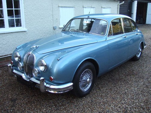 1966 Jaguar 3.8 Mk2 Saloon Opalescent Silver Blue with A/C For Sale
