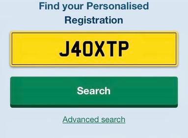 Picture of JAGUAR X TYPE Number plate JAG XTP from 2001-2010