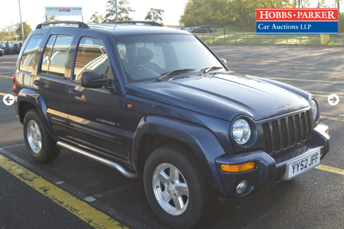 2002 Jeep Cherokee 3.7 Limited 105,314 Miles auction 25th For Sale by Auction