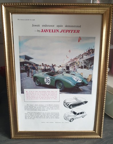 1950 Original Jowett Jupiter Framed Advert SOLD