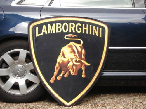 Large Lamborghini 92cm X 84cm garage sign In vendita