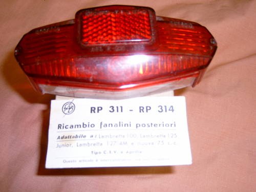 1950 Original Lambretta Scooter Tail lamp lens For Sale