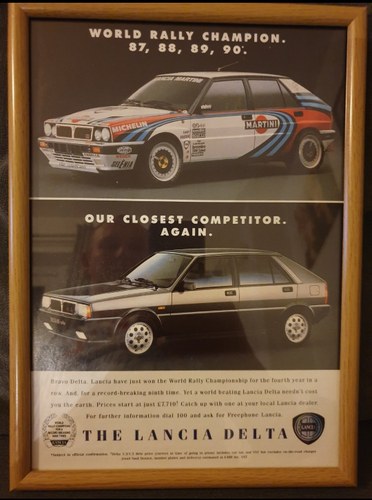 Original 1990 Lancia Delta Turbo Advert For Sale