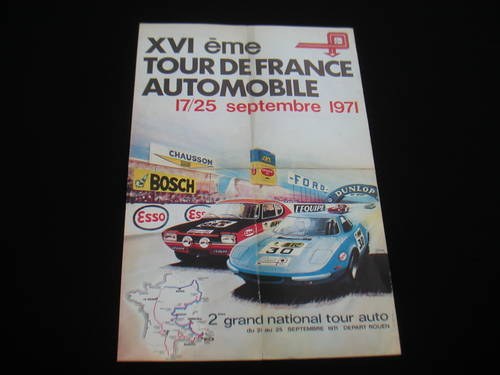 Tour de France Automobile 1971 Genuine Poster In vendita