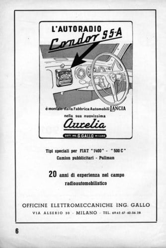 LANCIA AURELIA B50  ORIGINAL RADIO For Sale
