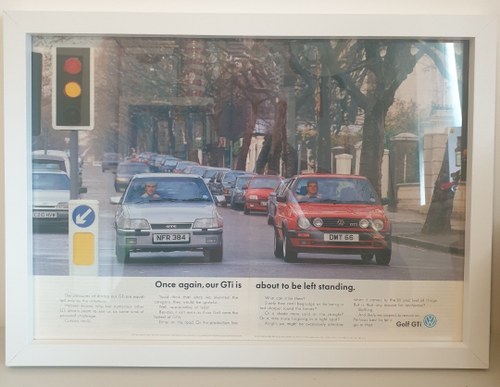 1980 Original 1991 VW Golf GTi MK2 Framed Advert For Sale
