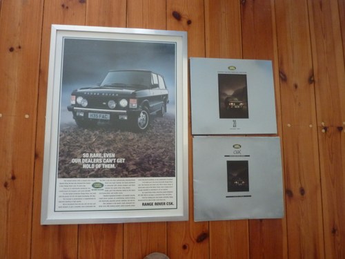 Range Rover CSK Marketing Picture and Sales Brochure For Sale