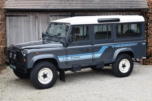 1986 Land Rover 110 County V8 (LHD). 43.545 km. 100% original. For Sale
