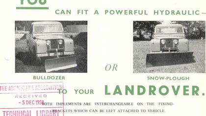 Howie Dale Snow Plough -parts or complete as fitted in 1964